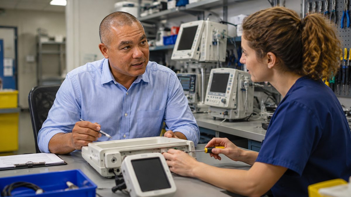 BiomedRx technician performing healthcare technology management certification glendale to protect patient safety