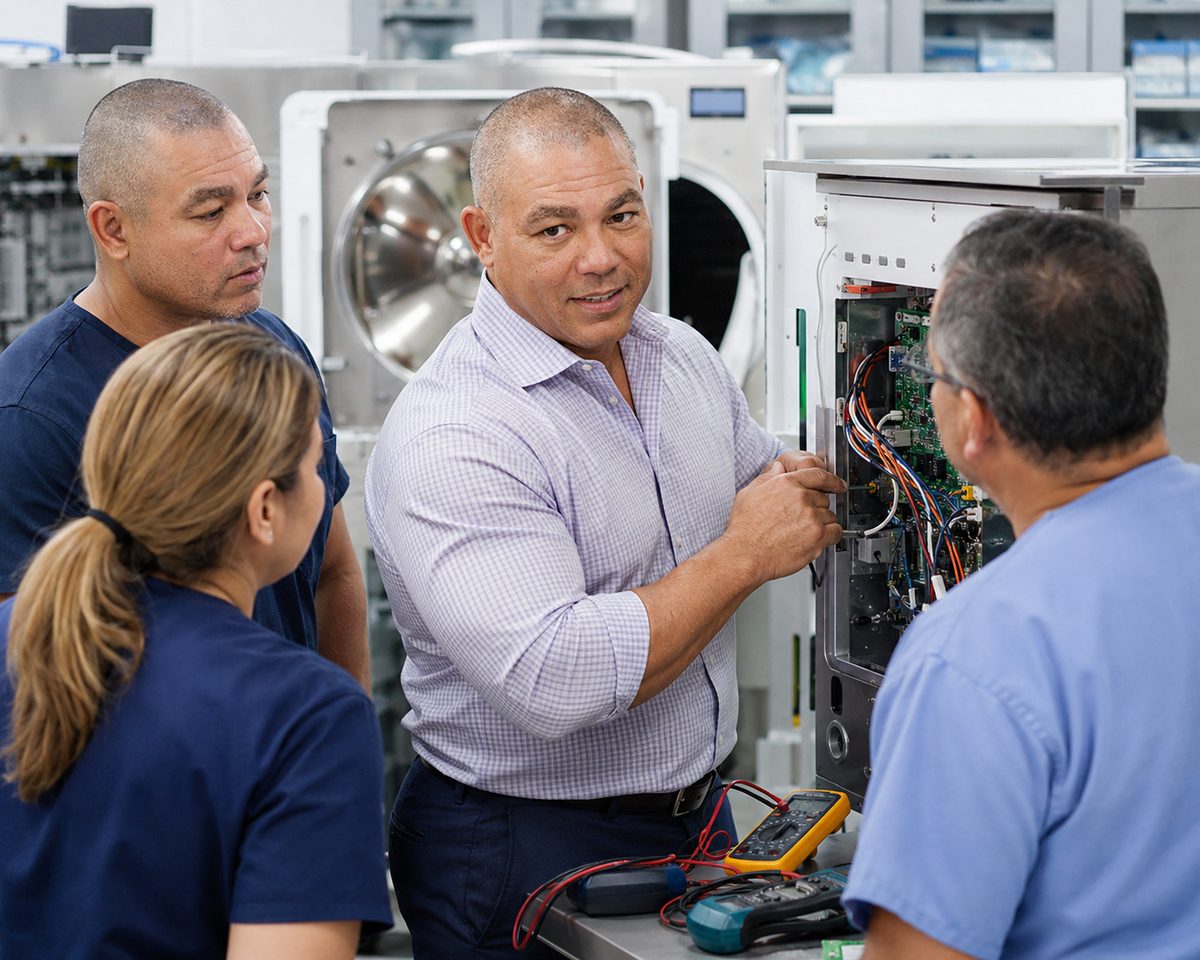 Devin Leads Sterilizer Panel Maintenance