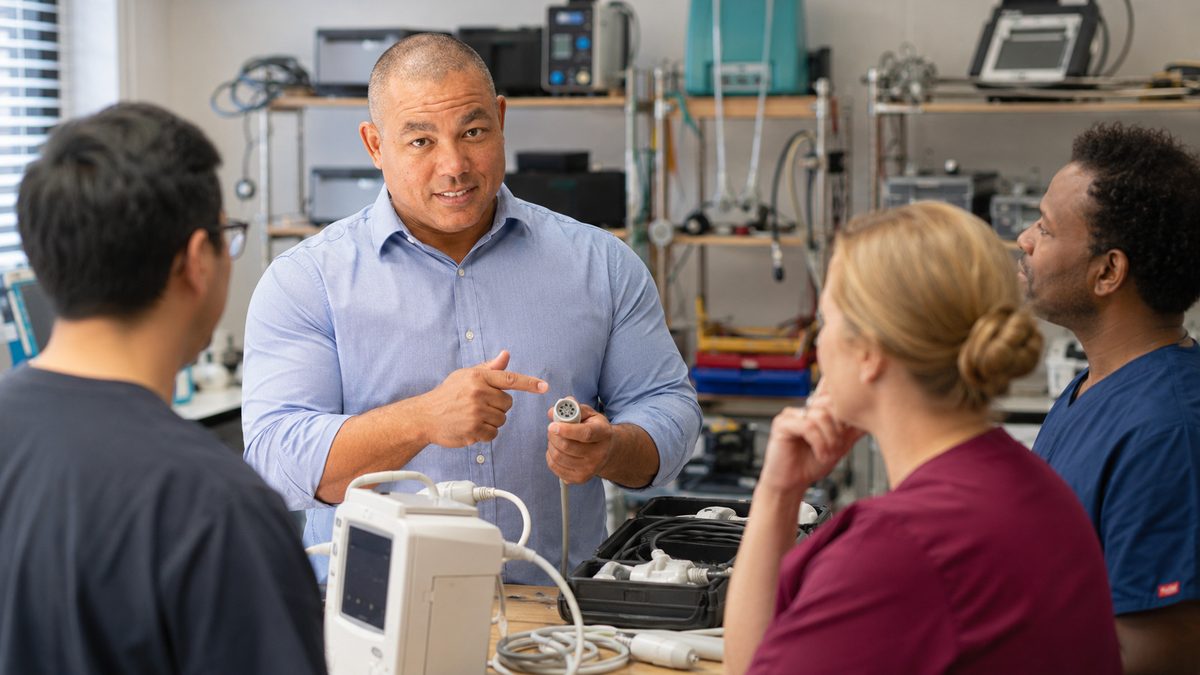 Devin Teaches Medical Cable Inspection
