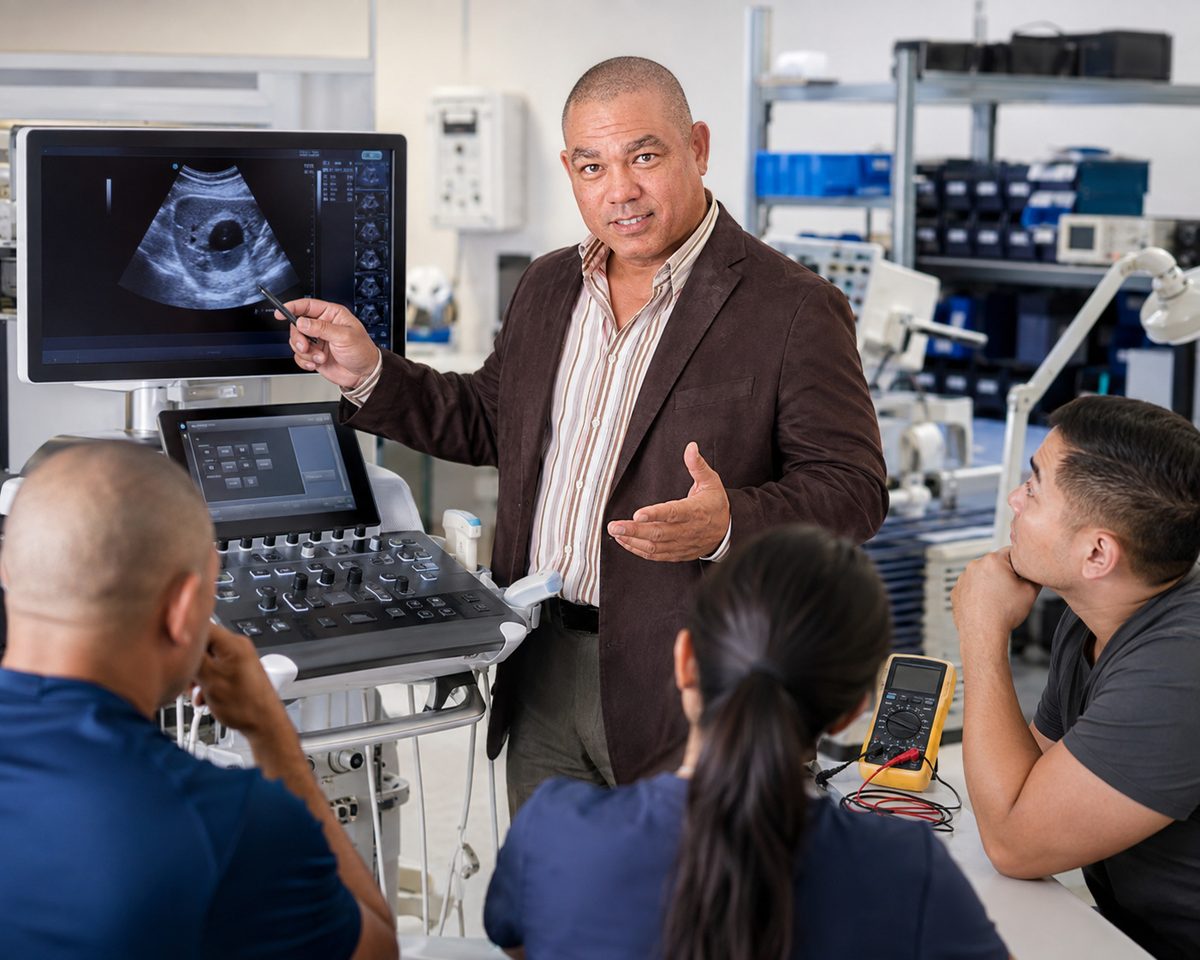Devin teaches ultrasound troubleshooting