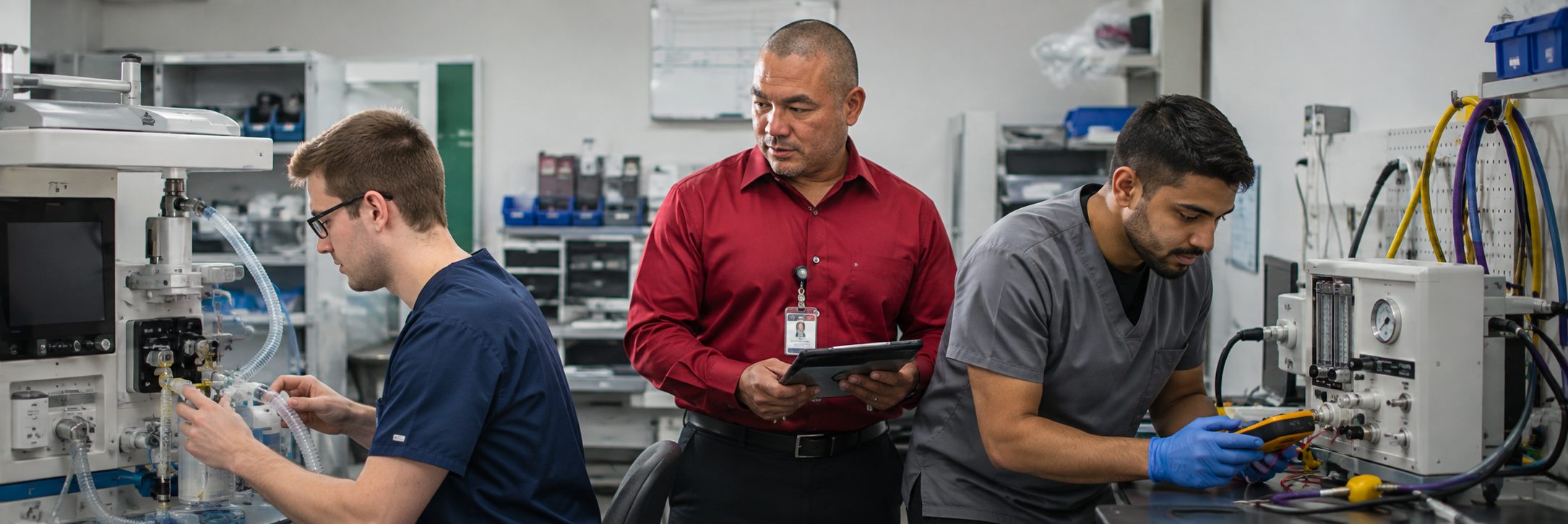 BiomedRx technician performing healthcare technology management consulting raleigh to protect patient safety