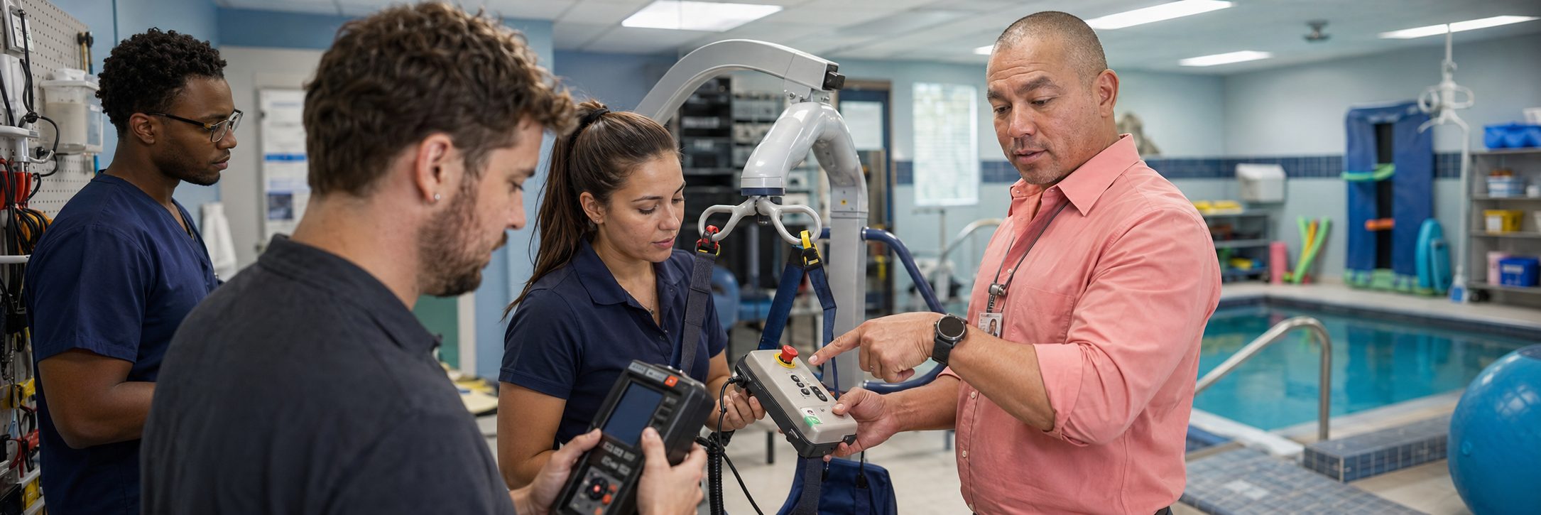 BiomedRx technician performing healthcare technology management certification riverside to protect patient safety