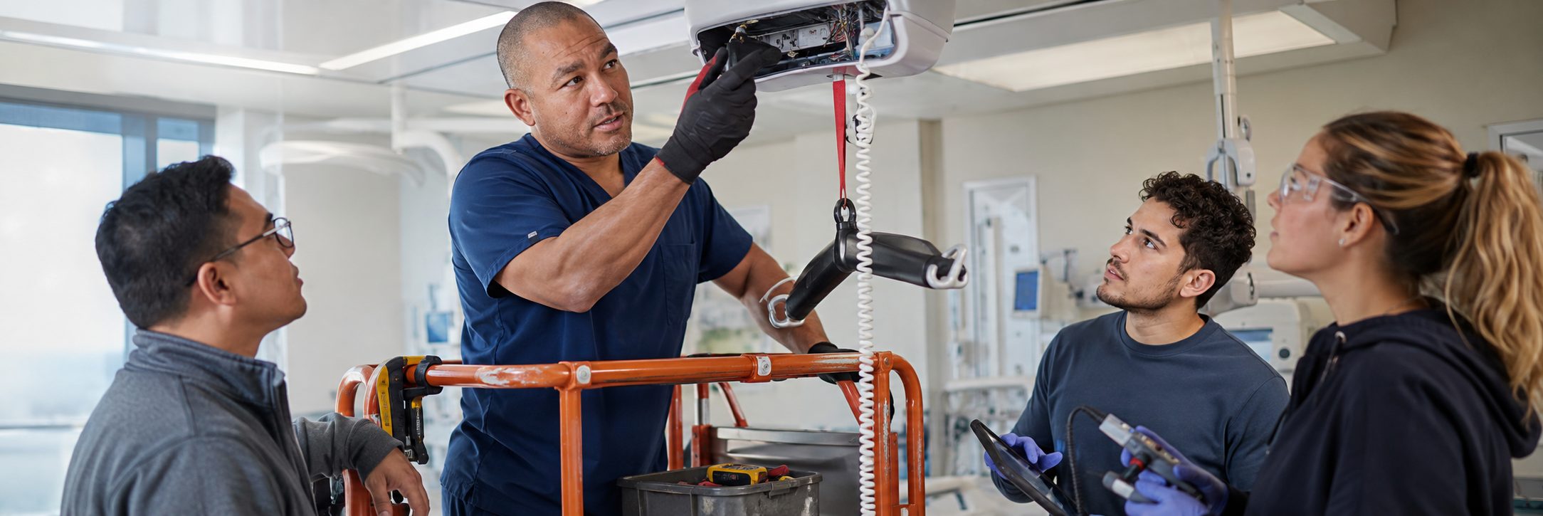 BiomedRx technician performing healthcare technology management service compton to protect patient safety