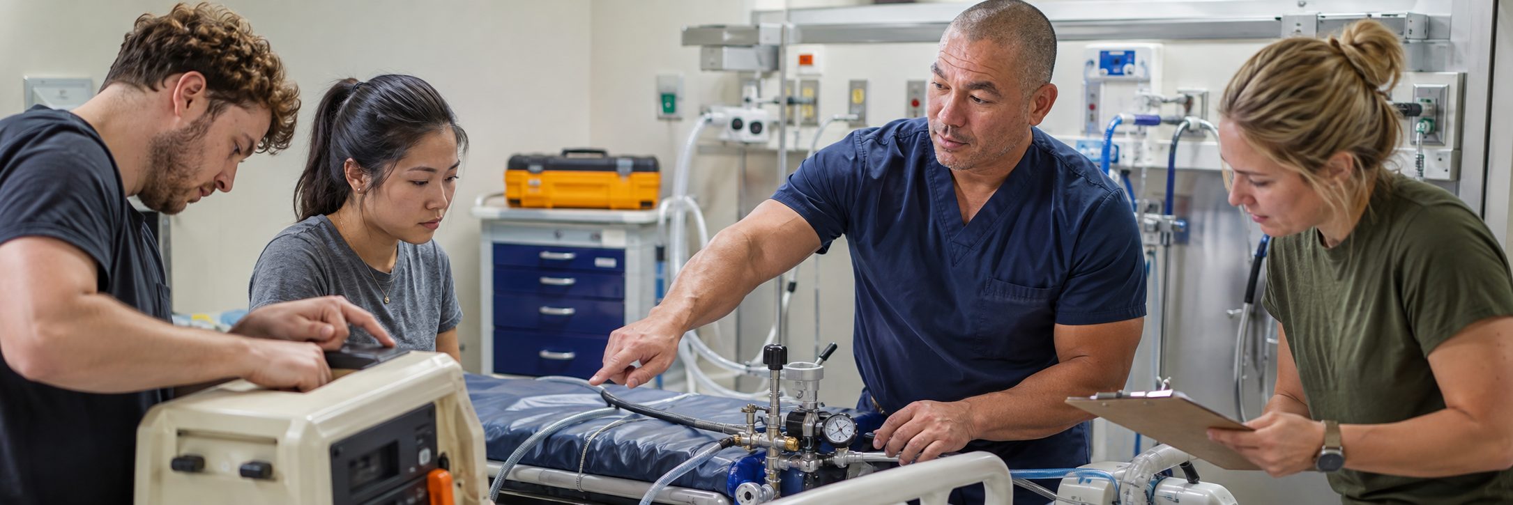 BiomedRx technician performing healthcare technology management calibration tulsa to protect patient safety