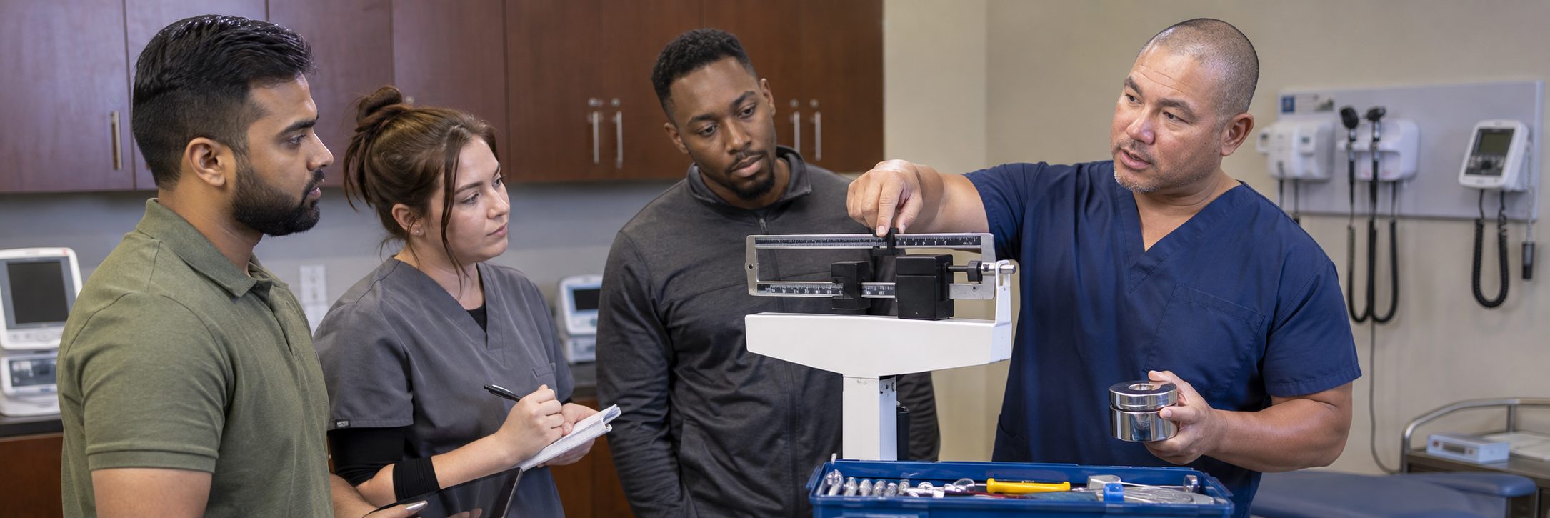 BiomedRx technician performing healthcare technology management calibration to protect patient safety