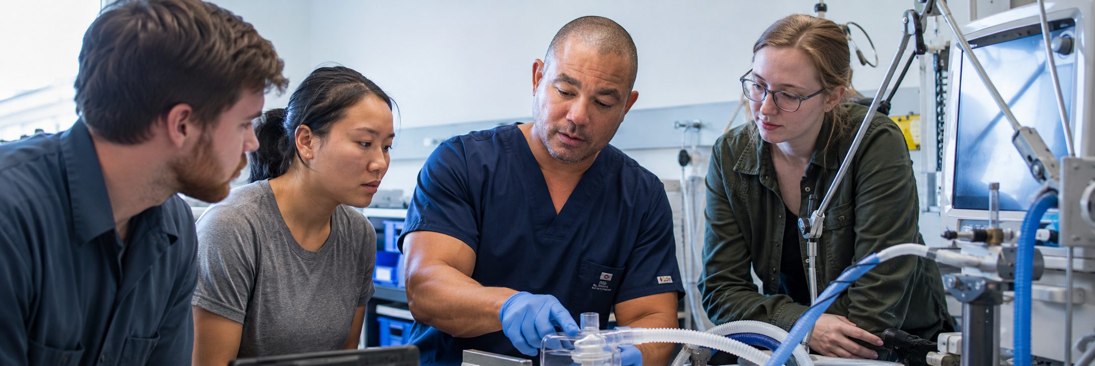 BiomedRx technician performing healthcare technology management calibration to protect patient safety