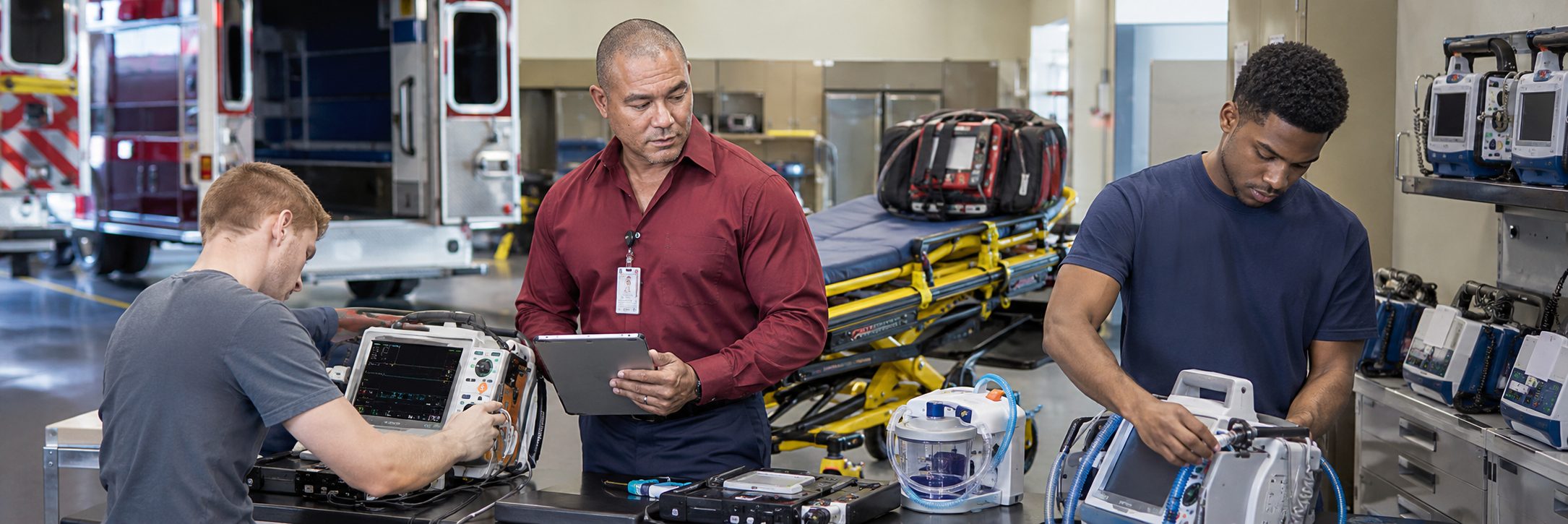 BiomedRx technician performing healthcare technology management certification to protect patient safety
