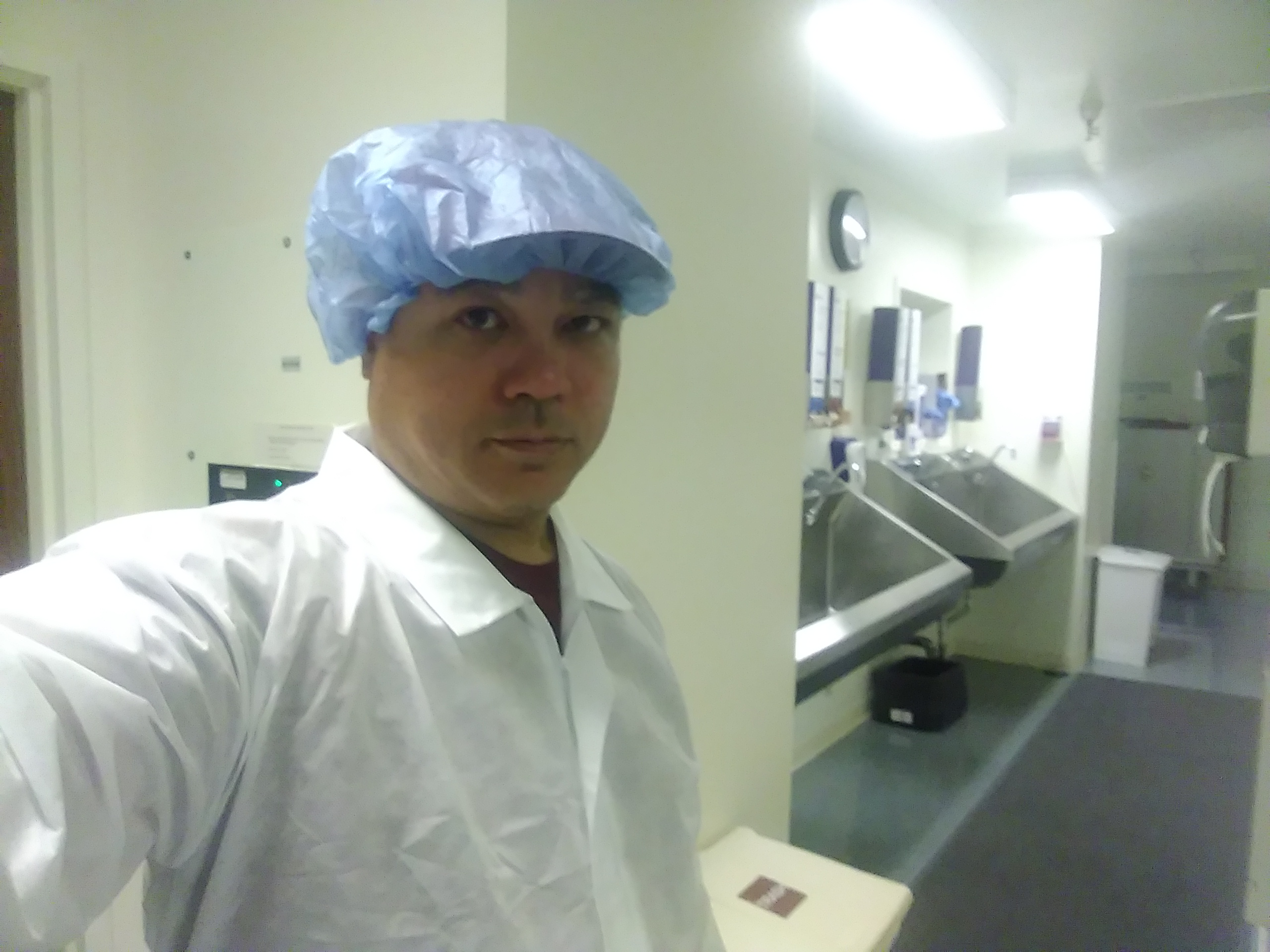 BiomedRx technician performing service in a clinical scrub environment